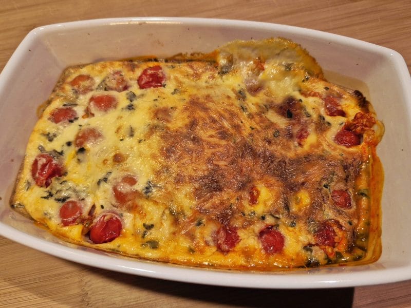 Cliquez pour zoomer ! Clafoutis tomates cerises et fromage de chèvre Thermomix par Nessa