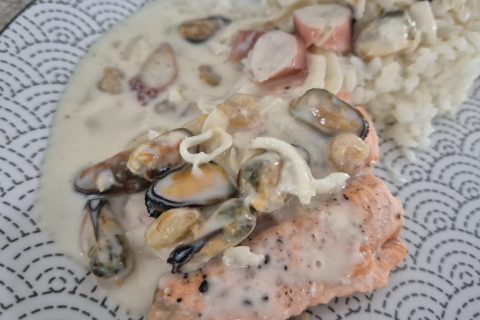 Cliquez pour zoomer ! Saumon à la sauce diéppoise Thermomix par Nessa