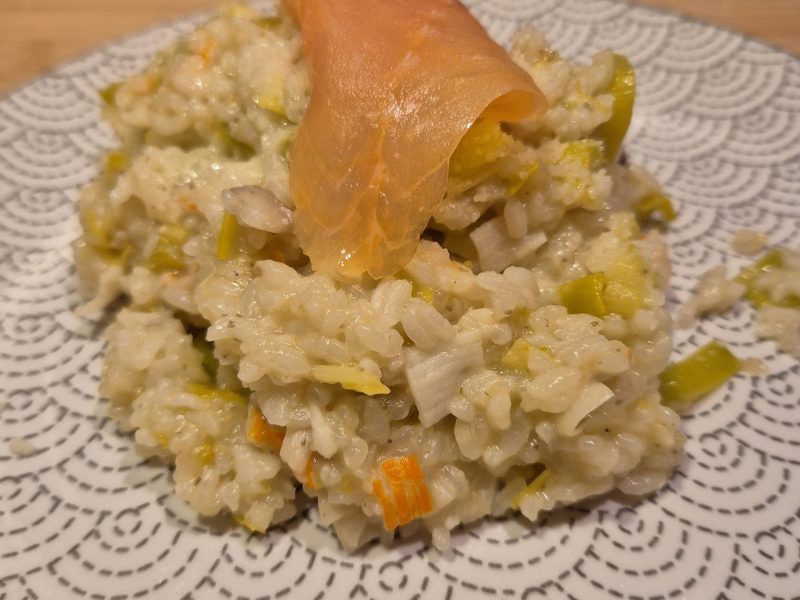 Cliquez pour zoomer ! Risotto poireaux et saumon fumé Thermomix par Nessa