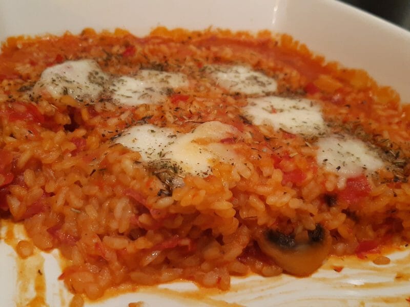 Gratin de riz façon pizza au Thermomix - Cookomix
