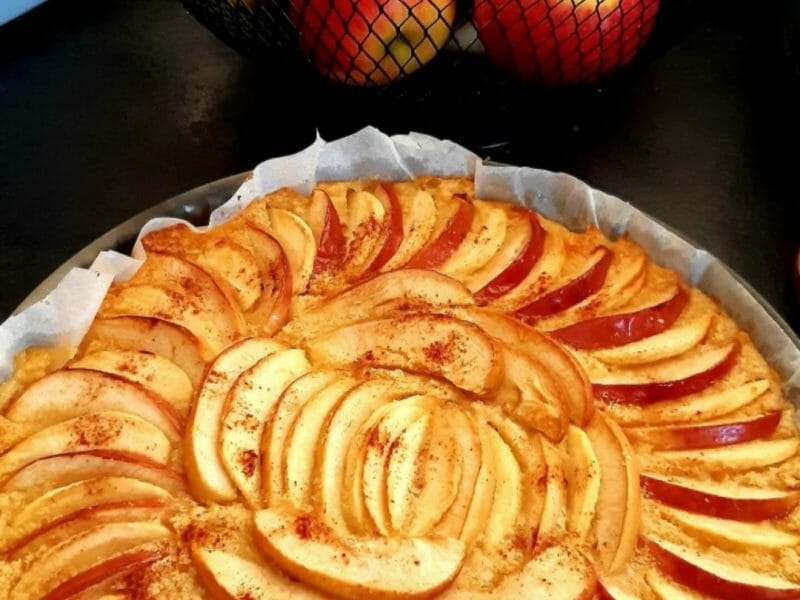 Cliquez pour zoomer ! Tarte aux pommes sans pâte Thermomix par Nessa