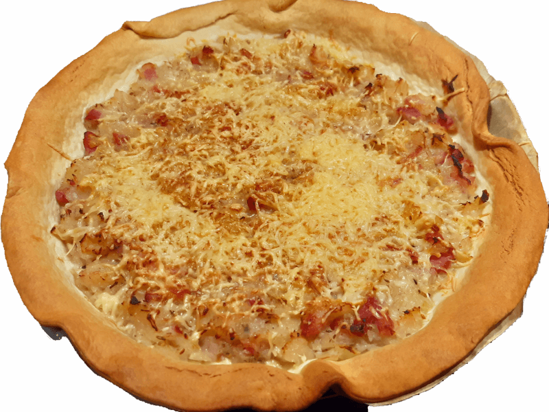 Tarte aux oignons, lardons et moutarde douce Thermomix par Nessa