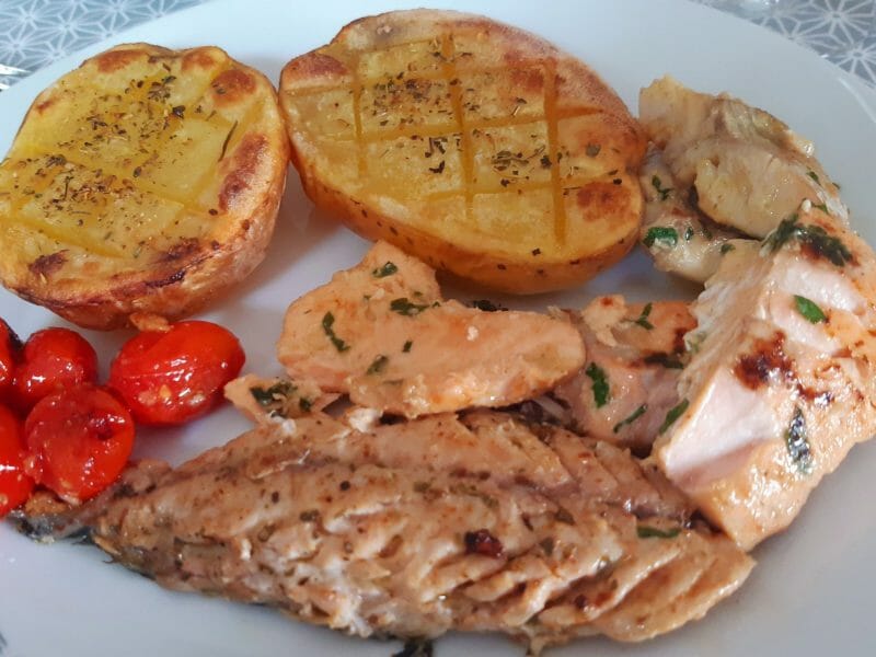 Cliquez pour zoomer ! Saumon au citron et à l’ail Thermomix par Nessa