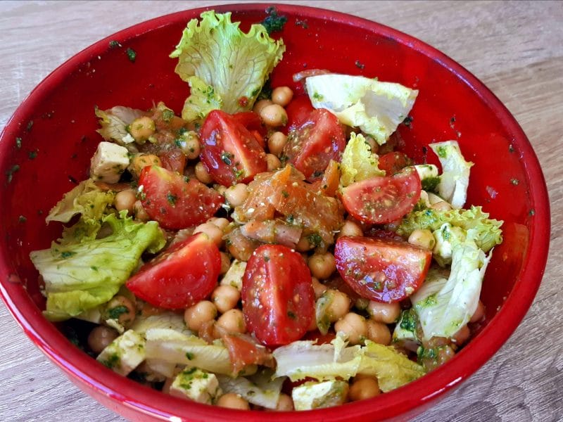 Cliquez pour zoomer ! Salade de pois chiches au pesto Thermomix par Nessa