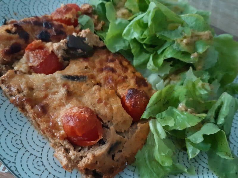 Cliquez pour zoomer ! Clafoutis aubergines et tomates Thermomix par Nessa