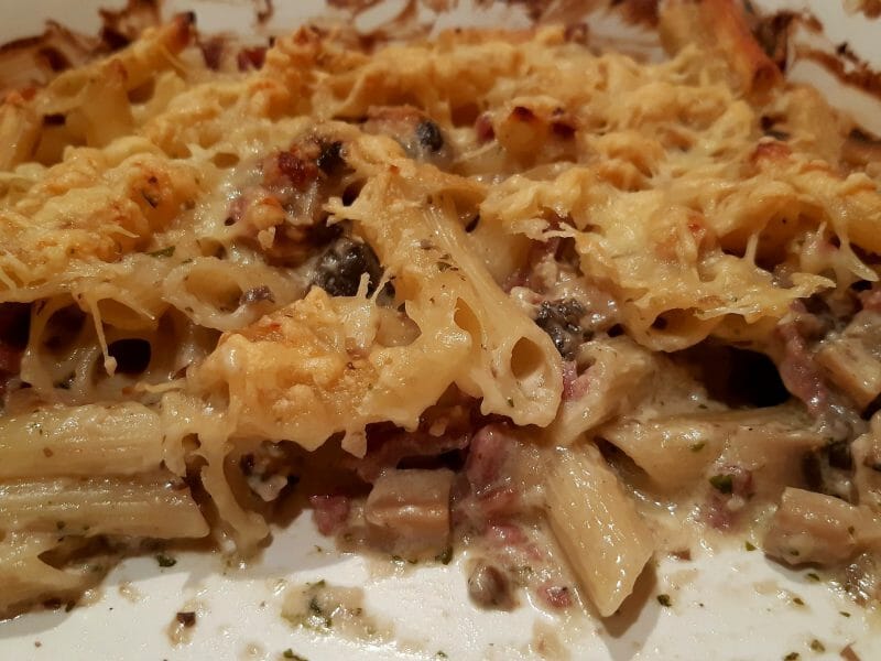 Cliquez pour zoomer ! Gratin de pennes aux champignons Thermomix par Nessa