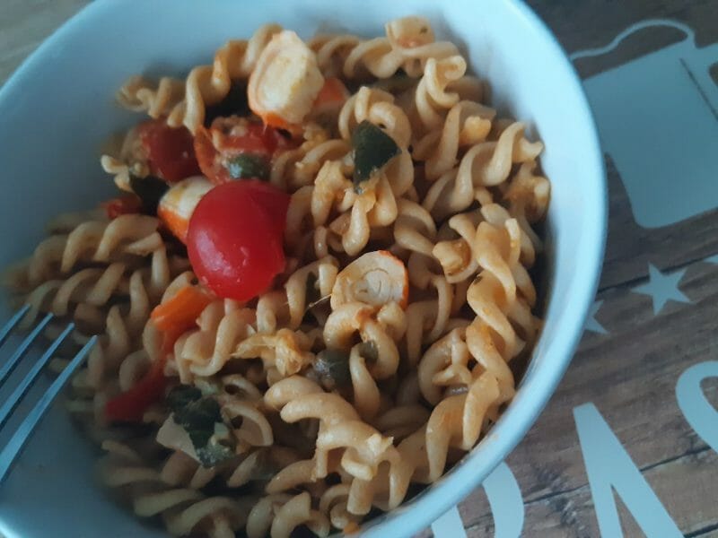 Cliquez pour zoomer ! Salade de pâtes au thon, courgettes et tomates cerises Thermomix par Nessa