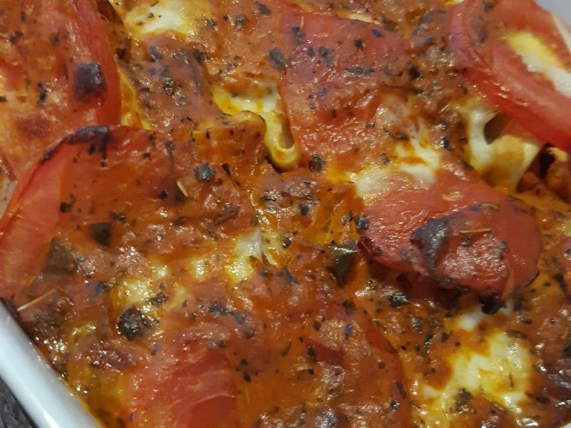 Cliquez pour zoomer ! Gratin de tortellini tomate mozzarella Thermomix par Nessa