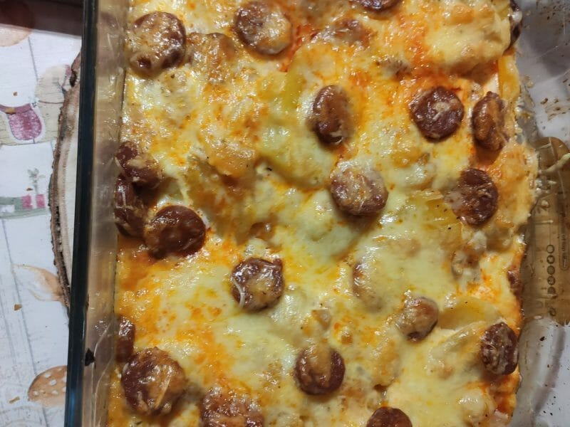 Gratin de pommes de terre au chorizo Thermomix par angeeternel