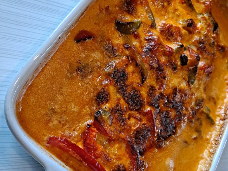 Cliquez pour zoomer ! Poulet à la crème de poivrons Thermomix par aline_85