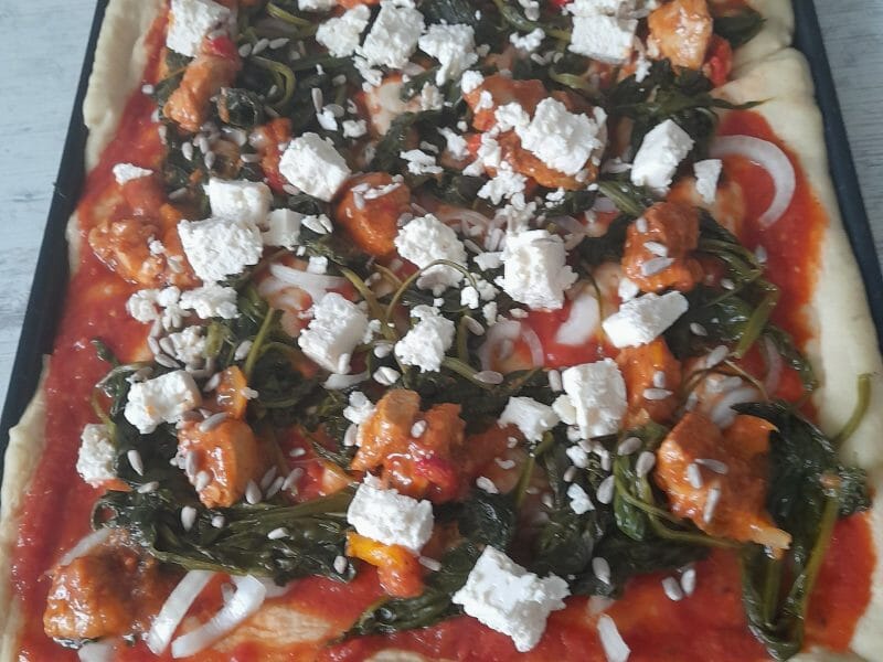 Cliquez pour zoomer ! Pizza épinards et feta Thermomix par celine_411