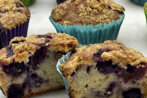 Cliquez pour zoomer ! Muffins aux mûres façon crumble Thermomix par Leila1966