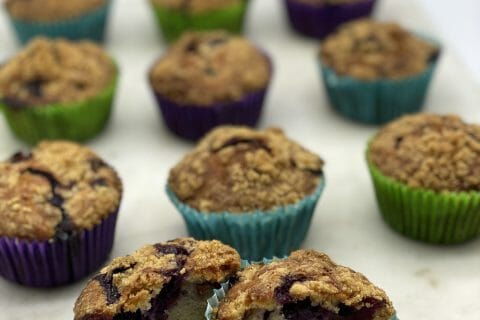 Cliquez pour zoomer ! Muffins aux mûres façon crumble Thermomix par Leila1966