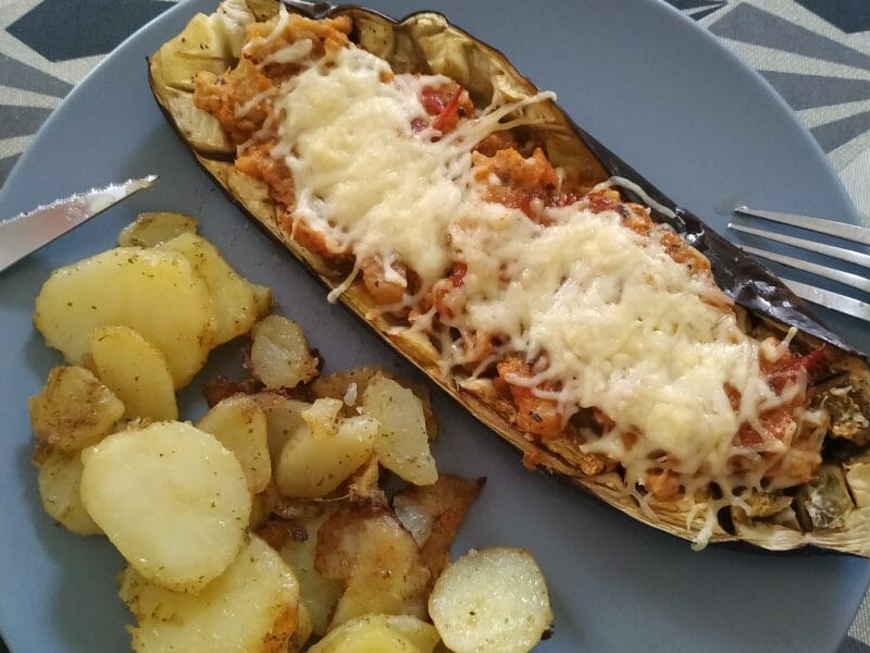 Cliquez pour zoomer ! Aubergines farcies au thon Thermomix par kyou35