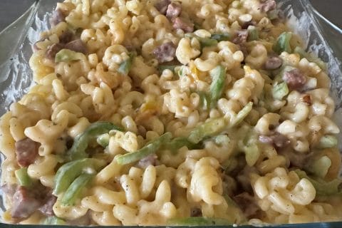 Cliquez pour zoomer ! Gratin de macaroni poivrons et chorizo Thermomix par fabiennej2004