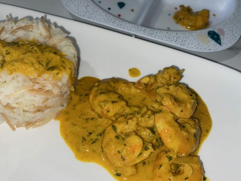 Cliquez pour zoomer ! Curry de crevettes au lait de coco Thermomix par farah0684