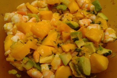 Cliquez pour zoomer ! Ceviche de crevettes, mangue, avocat au Thermomix