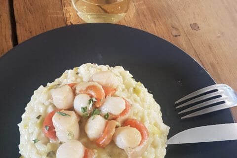 Risotto aux Saint Jacques et poireaux au Thermomix - Cookomix