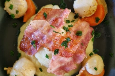 Cliquez pour zoomer ! Saint Jacques snackées sur purée de panais Thermomix par Aurelbbjaloed