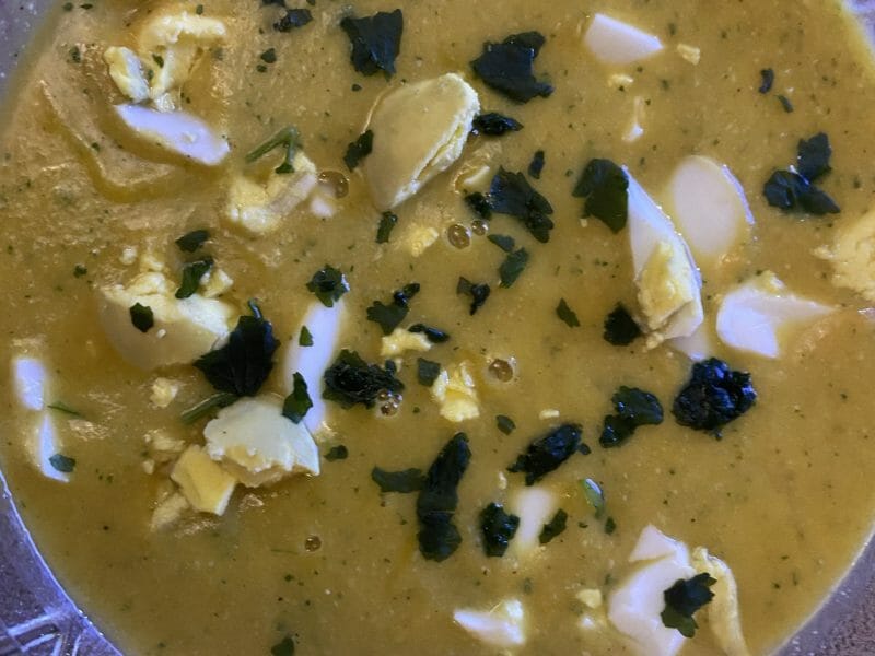 Cliquez pour zoomer ! Soupe aux oeufs et à la coriandre Thermomix par Asmita