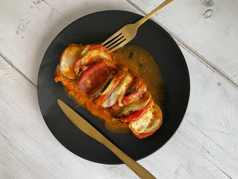 Cliquez pour zoomer ! Tian de légumes et mozzarella Thermomix par sam19