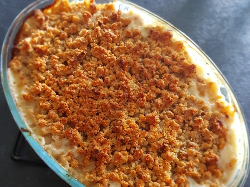 Cliquez pour zoomer ! Crumble courgettes, chèvre et lardons Thermomix par Superkeke