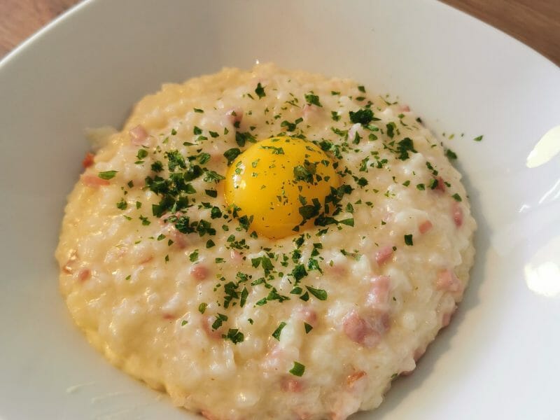 Cliquez pour zoomer ! Risotto façon carbonara Thermomix par eize