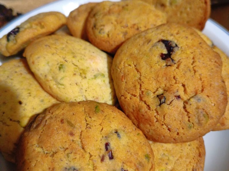 Cliquez pour zoomer ! Cookies pistache, chocolat blanc et cranberries Thermomix par coco44210