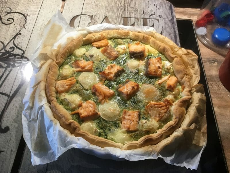Cliquez pour zoomer ! Tarte épinards, saumon et chèvre Thermomix par jacky95320