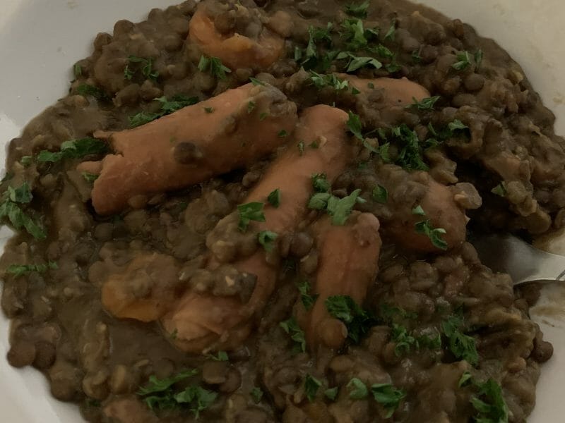 Cliquez pour zoomer ! Lentilles et ses saucisses Thermomix par teesam