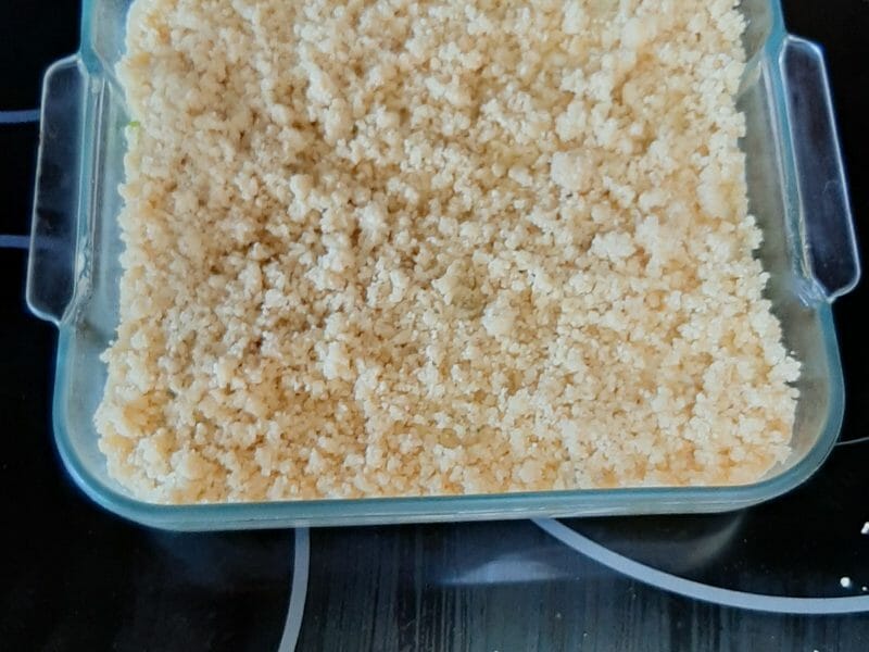 Cliquez pour zoomer ! Crumble courgettes, chèvre et lardons Thermomix par celineh1512