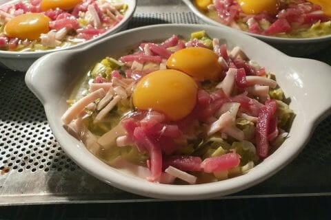 Cliquez pour zoomer ! Oeufs cocotte poireaux et saumon fumé Thermomix par ceciledidesch