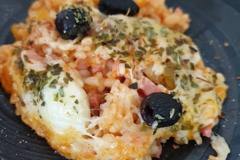 Cliquez pour zoomer ! Gratin de riz façon pizza Thermomix par ceciledidesch