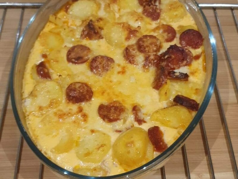 Cliquez pour zoomer ! Gratin de pommes de terre au chorizo Thermomix par Cindy