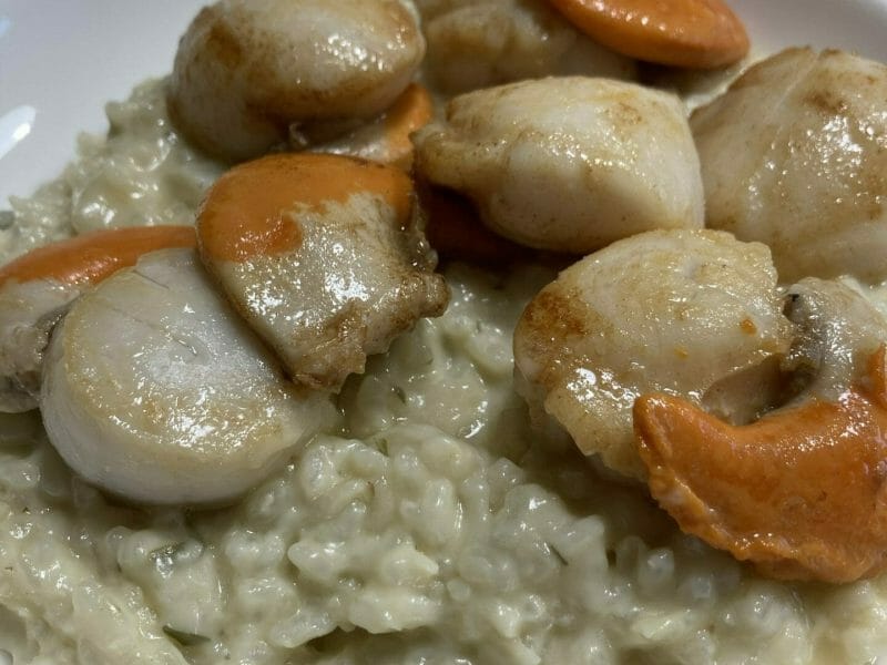 Cliquez pour zoomer ! Risotto aux Saint Jacques et poireaux Thermomix par nolwenn_29810