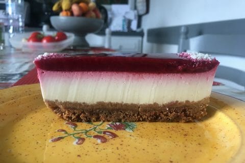 Cliquez pour zoomer ! Panna cotta citron sur sablé spéculoos et miroir de mangue Thermomix par danielux1407