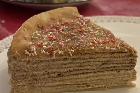 Cliquez pour zoomer ! Gâteau de crêpes à la vanille – Mille crepe cake Thermomix par cmdrl