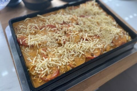 Cliquez pour zoomer ! Gratin de tortellini tomate mozzarella Thermomix par delphine62880