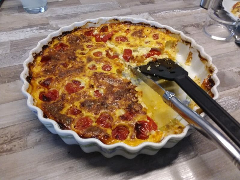 Cliquez pour zoomer ! Clafoutis tomates cerises et fromage de chèvre Thermomix par monique_18