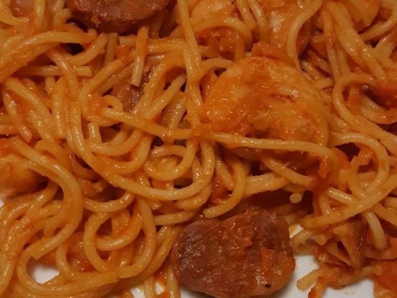 Cliquez pour zoomer ! Spaghettis aux crevettes et à l’ail Thermomix par Cartolina91