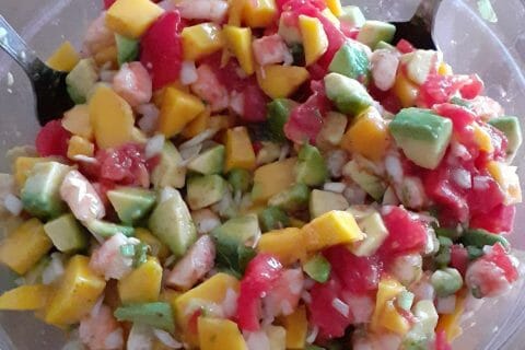 Cliquez pour zoomer ! Ceviche de crevettes, mangue, avocat Thermomix par 🦕VéroFripouille🦖