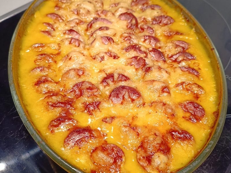 Cliquez pour zoomer ! Gratin de butternut à la saucisse de Montbéliard Thermomix par Alice-delice