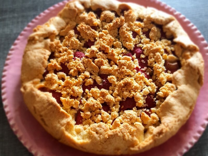 Cliquez pour zoomer ! Cookie-crumble rhubarbe framboises Thermomix par angelique13320