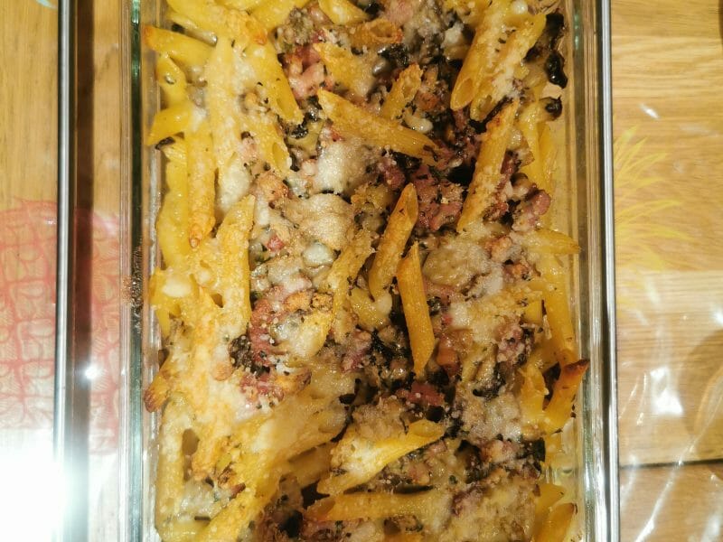 Cliquez pour zoomer ! Gratin de pennes aux champignons Thermomix par sangdrillon