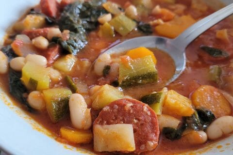 Cliquez pour zoomer ! Ragoût de pois chiches au chorizo et épinards Thermomix par cflo68🐞