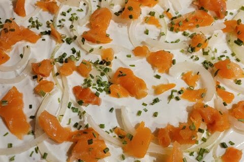 Cliquez pour zoomer ! Tarte flambée rapide au saumon fumé Thermomix par cflo68🐞