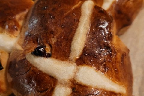 Cliquez pour zoomer ! Hot cross buns – petits pains anglais de Pâques Thermomix par cflo68🐞