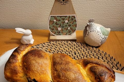 Cliquez pour zoomer ! Cozonac – Brioche roumaine aux noix et chocolat Thermomix par cflo68🐞