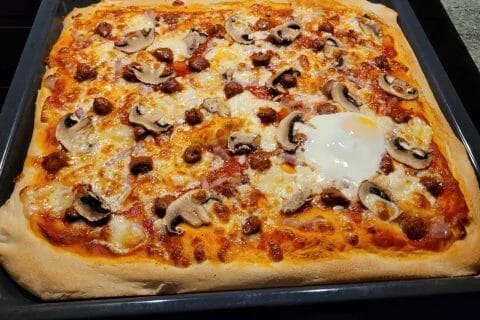 Cliquez pour zoomer ! Pizza au saumon et sauce kiri Thermomix par cflo68🐞