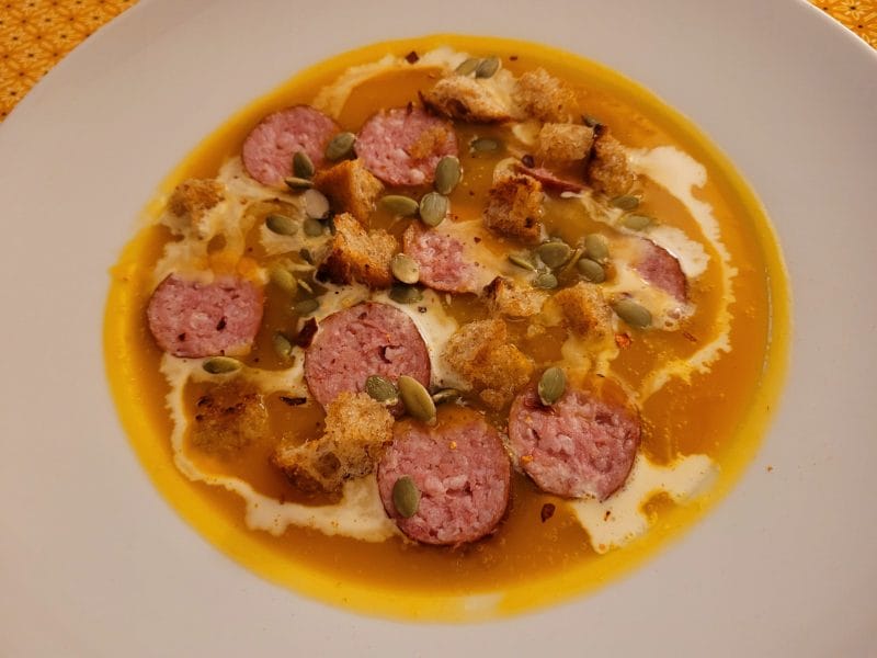 Cliquez pour zoomer ! Crème de butternut à la Morteau Thermomix par cflo68🐞